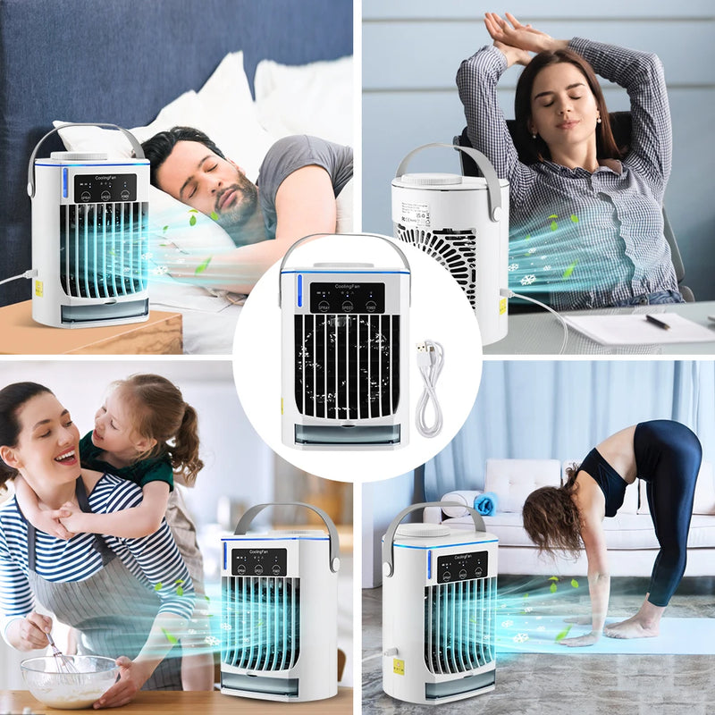 Portable Cold Air Conditioner Evaporative Air Cooler For Room Office Mini  Table Fan Desktop Air Conditioning Fan Humidifier