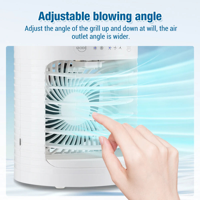 Cooling Fan with Spray Mini Portable Timeable Air Conditioner Household Desktop 600ml Water Air Cooler USB Power Supply