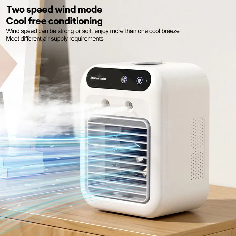 Humidifier Cooler Fan 2 Gear Air Conditioner Small Fans Portable USB Chargeable Desktop Spray Fans For Office Dormitory Room