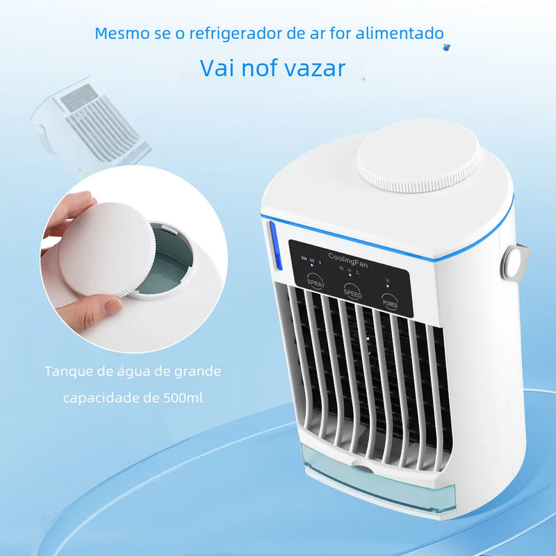 Air Cooler Fan Portable Mini Personal Humidifier Purifier Desktop Cooling Fan Mist Air Conditioner For Summer Office Home USB