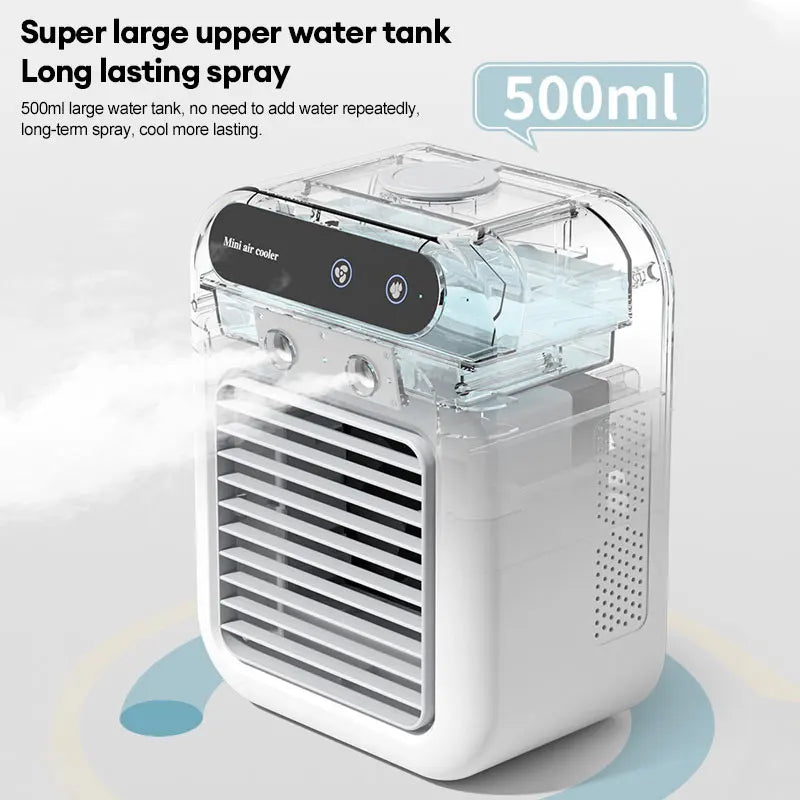 Humidifier Cooler Fan 2 Gear Air Conditioner Small Fans Portable USB Chargeable Desktop Spray Fans For Office Dormitory Room