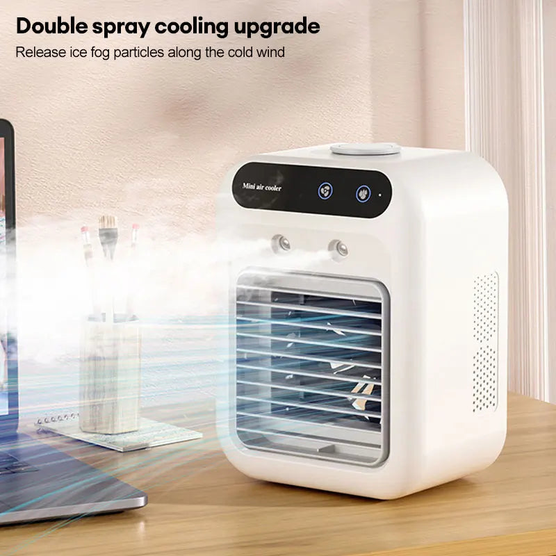 Humidifier Cooler Fan 2 Gear Air Conditioner Small Fans Portable USB Chargeable Desktop Spray Fans For Office Dormitory Room