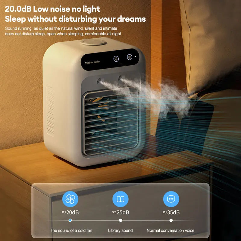 Humidifier Cooler Fan 2 Gear Air Conditioner Small Fans Portable USB Chargeable Desktop Spray Fans For Office Dormitory Room