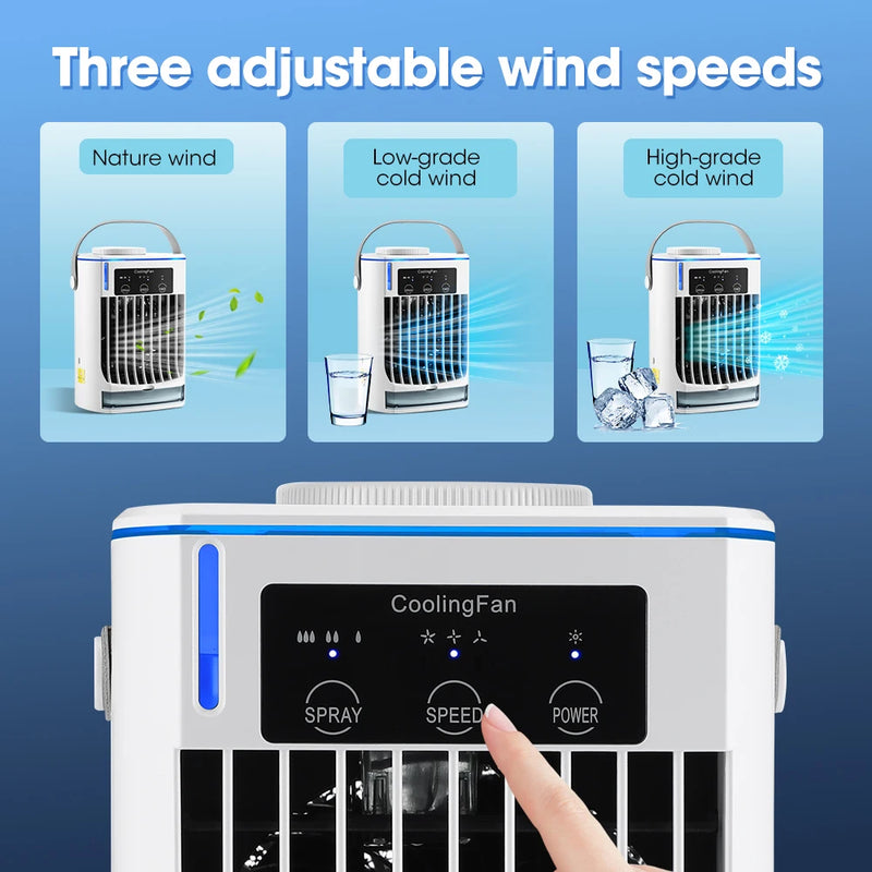 Portable Cold Air Conditioner Evaporative Air Cooler For Room Office Mini  Table Fan Desktop Air Conditioning Fan Humidifier