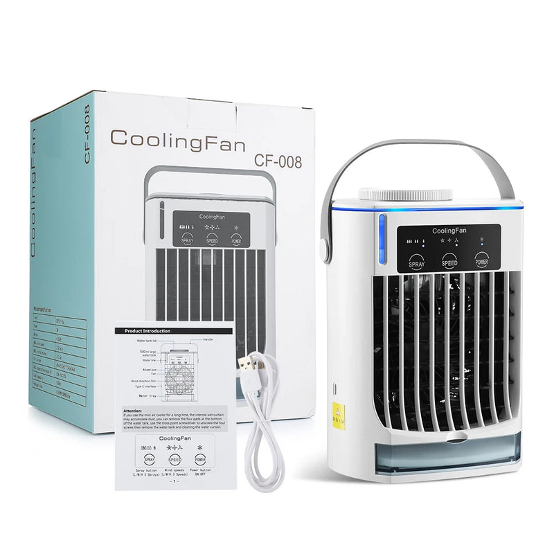 Portable Cold Air Conditioner Evaporative Air Cooler For Room Office Mini  Table Fan Desktop Air Conditioning Fan Humidifier