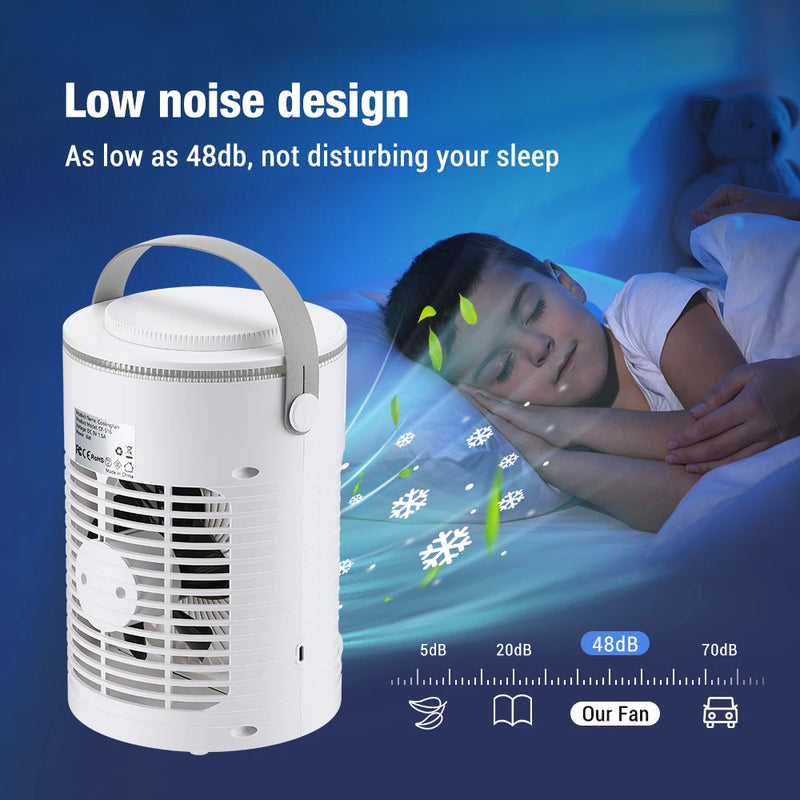 Cooling Fan with Spray Mini Portable Timeable Air Conditioner Household Desktop 600ml Water Air Cooler USB Power Supply