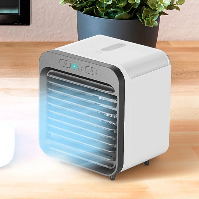 2024 New Portable USB Chargeable Mini 3 Gear Air Conditioner Cooler Fan Air Conditioner Air Cooling Fan Office Desktop Fan