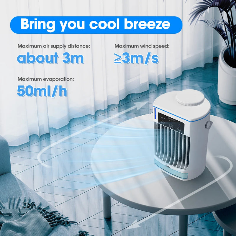 Air Cooler Fan Portable Mini Personal Humidifier Purifier Desktop Cooling Fan Mist Air Conditioner For Summer Office Home USB