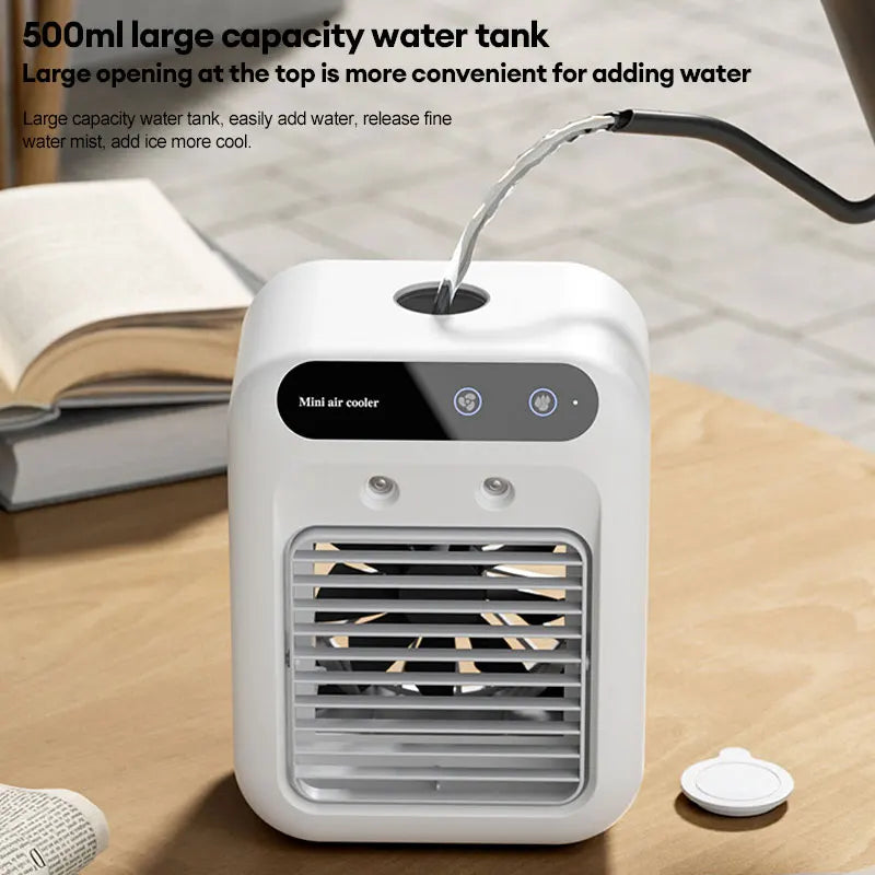 Humidifier Cooler Fan 2 Gear Air Conditioner Small Fans Portable USB Chargeable Desktop Spray Fans For Office Dormitory Room