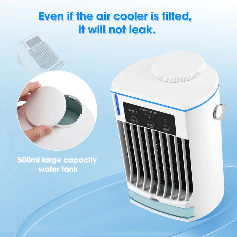 Portable Cold Air Conditioner Evaporative Air Cooler For Room Office Mini  Table Fan Desktop Air Conditioning Fan Humidifier