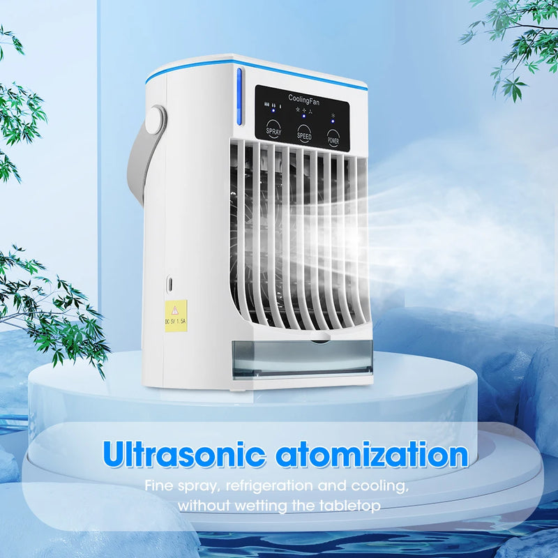 Portable Cold Air Conditioner Evaporative Air Cooler For Room Office Mini  Table Fan Desktop Air Conditioning Fan Humidifier